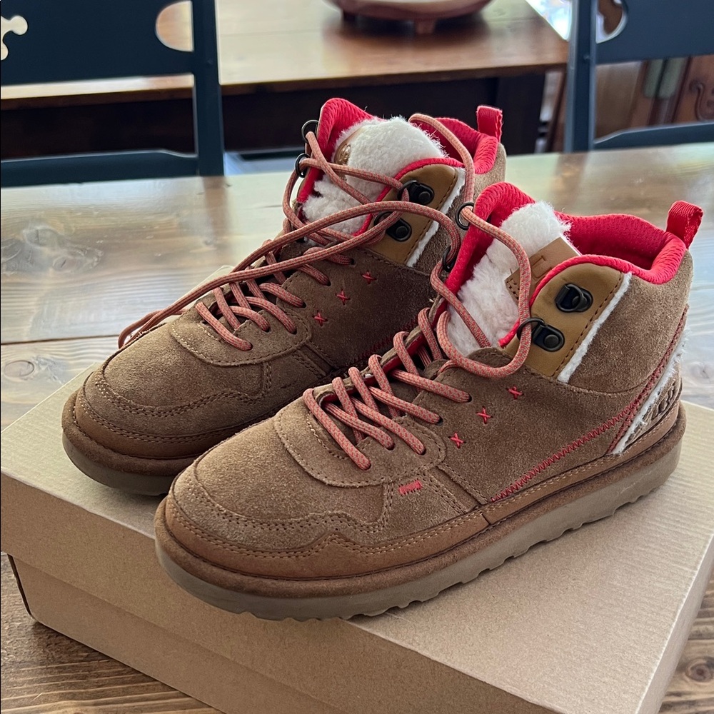 UGG Red Suede Highland Hi Sneakers